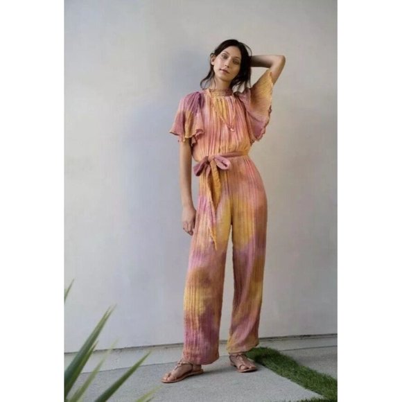 NEW JEN’S PIRATE BOOTY MARIANA TIE DYE GAUZE ONE PIECE JUMPSUIT SIZE XS Z224-16